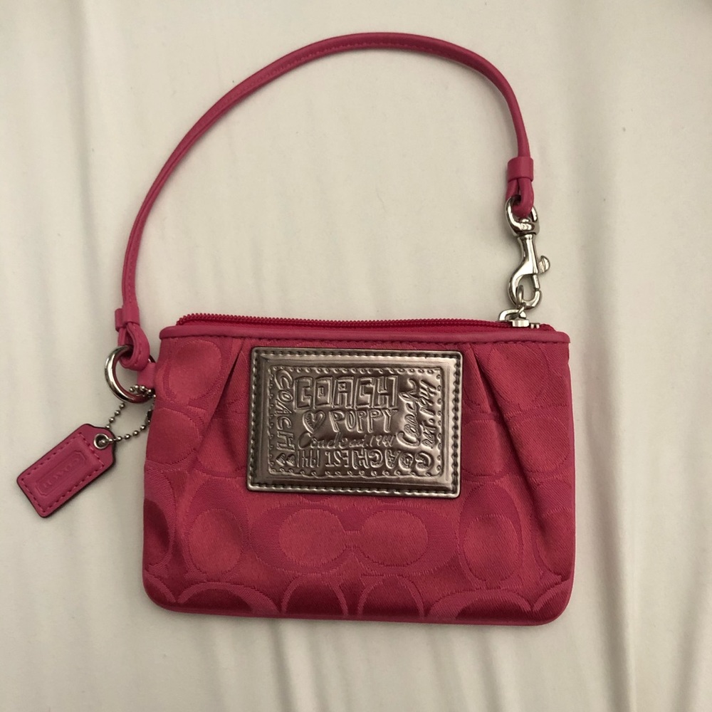 Pink coach wristlet